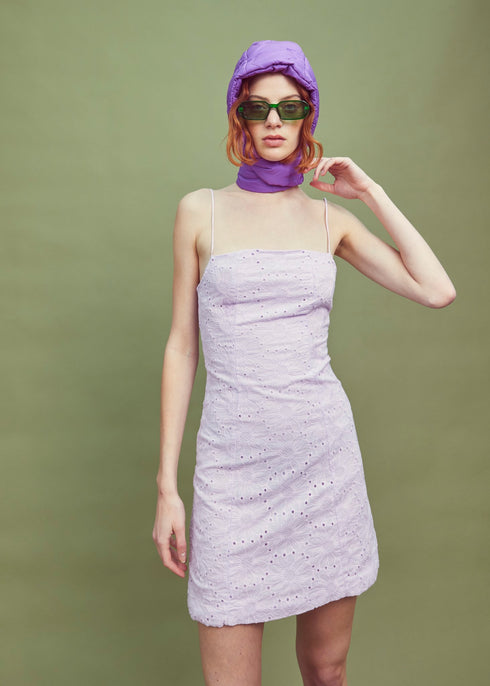 Abby Strappy Mini Dress - Lilac