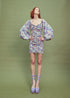 Isabella Ruched Mini Dress - Lilac Floral