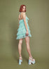 Nina Pleated Tulle Halterneck Mini-Dress - Turquoise
