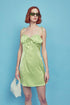 Petite Lacey Gathered Bust-Cup Mini Dress - Green