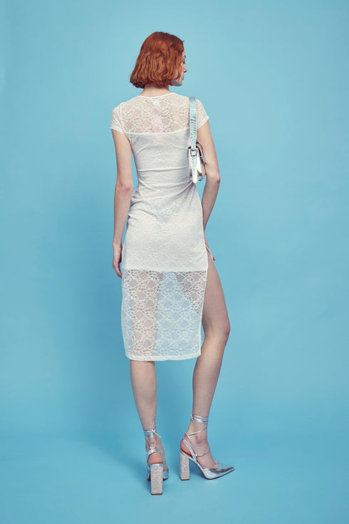Erin Cut-Out Midi Dress - White