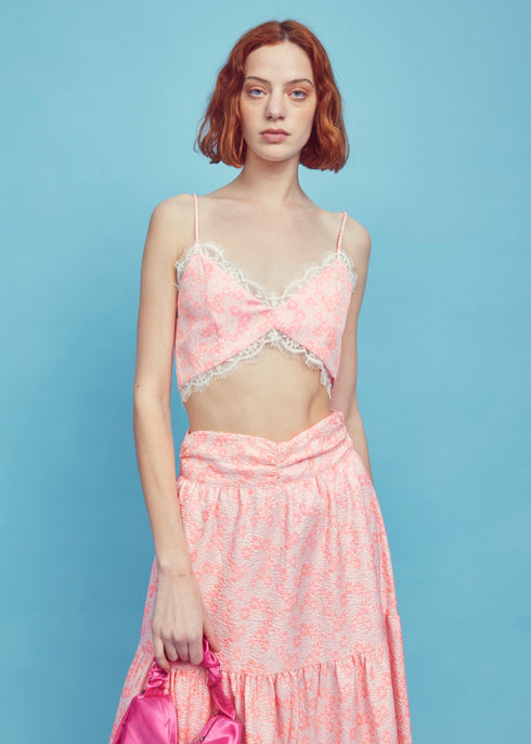 Mae Co-ord Lace Trim Bralet - Pink
