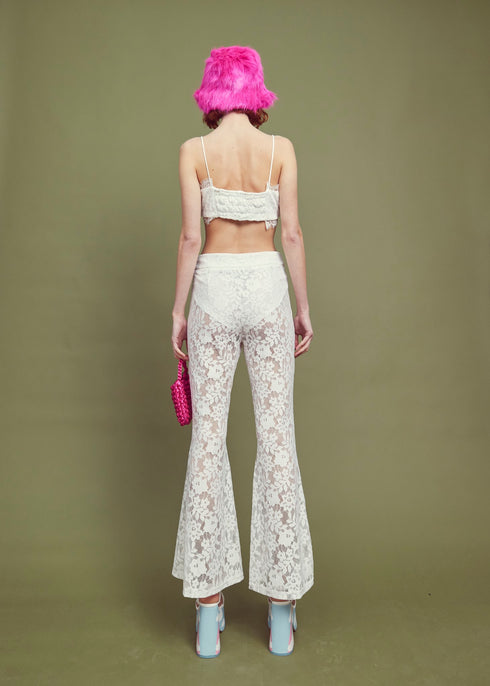 Petite Flora Co-ord Lace Trim Bralet - Ivory