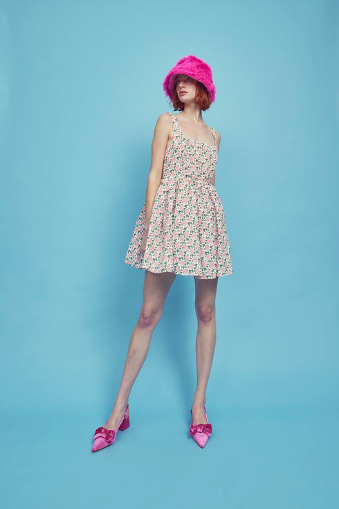 Petite Jamie Corset Mini Dress - Pink/Green