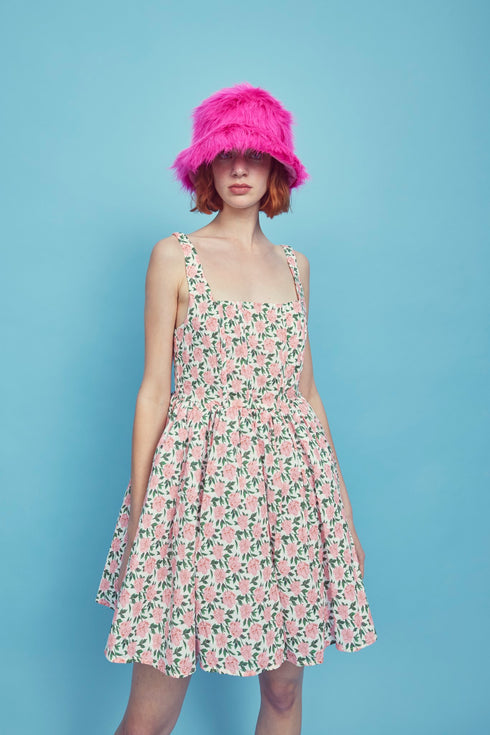 Petite Jamie Corset Mini Dress - Pink/Green