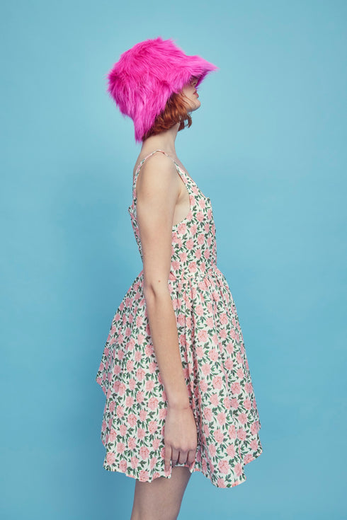 Petite Jamie Corset Mini Dress - Pink/Green