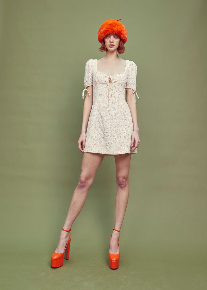 collective the label Brooke Puff Sleeve Mini Dress - Pastel Pink